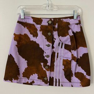 Ivy Park: Rodeo Purple Cow print denim skirt